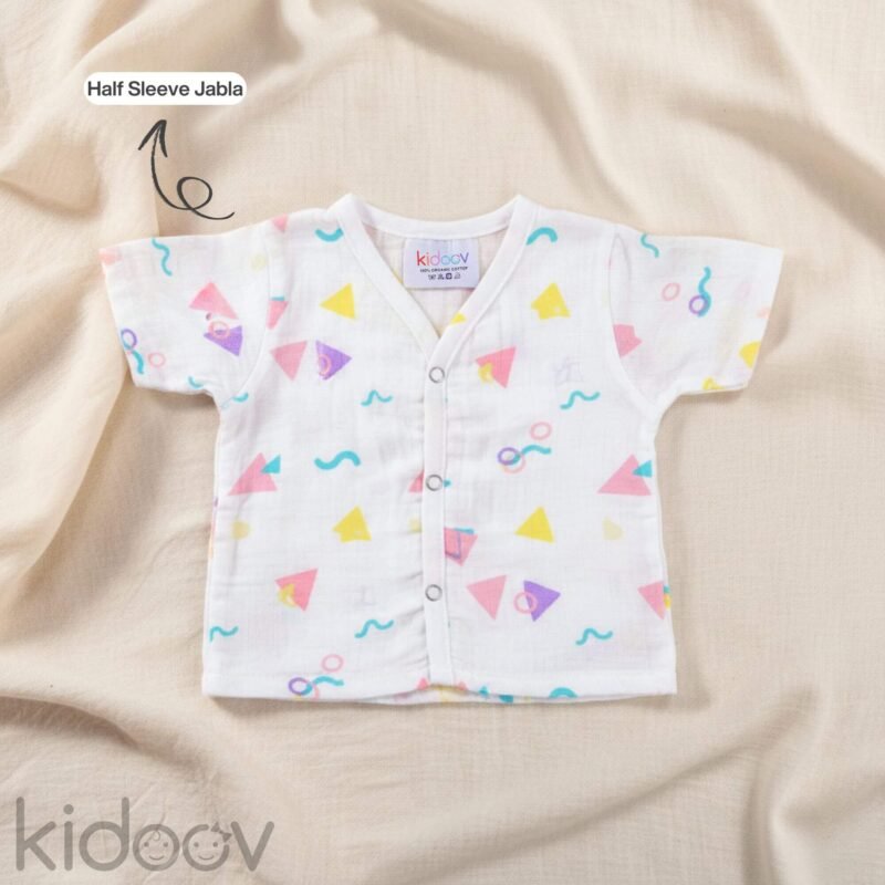 kidoov jabla button half sleeve organic cotton muslin baby essentials