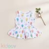 Organic cotton muslin frock button dresses for infants set of 3