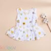 Eco friendly muslin frock button dresses for newborns set of 3