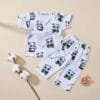 Eco friendly organic cotton half sleeve baby nightwear